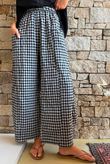 Nonni Gingham Relaxed Barrel Pant Black Grey